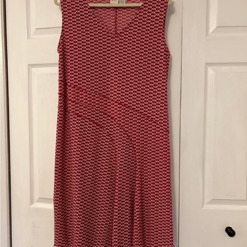 Merona Red and White Sleeveless Maxi Dress